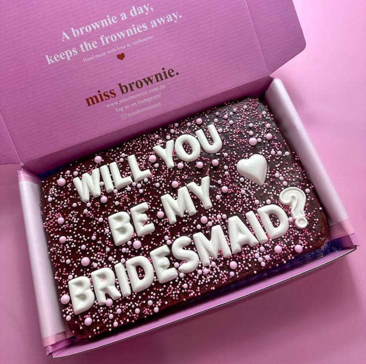 Custom Bridesmaid Proposal Brownie